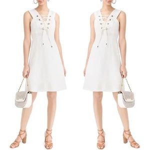 J. Crew Lace Up Structured Linen Dress